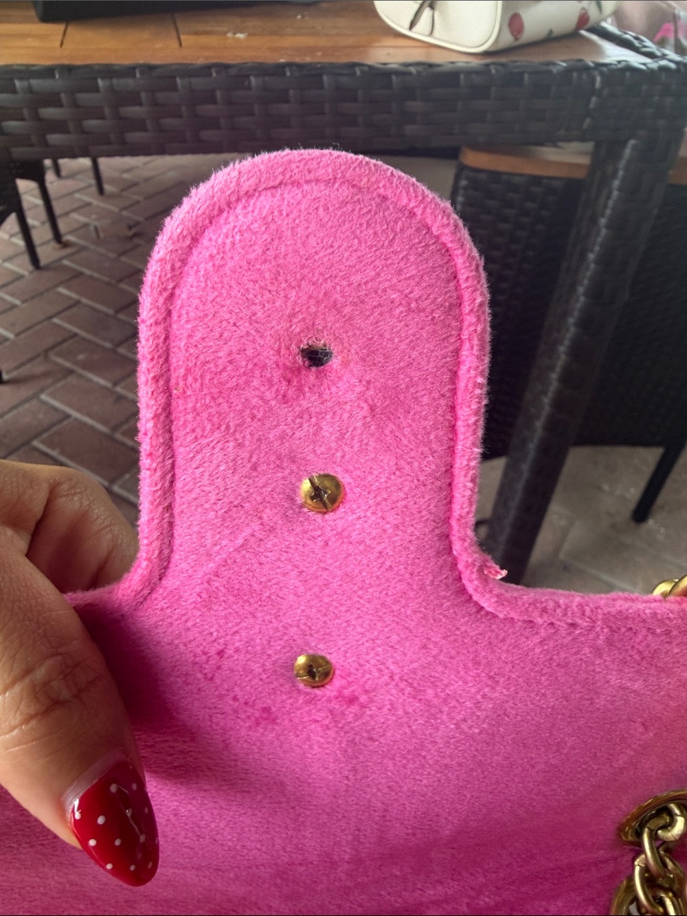 Gucci Hot Pink Suede GG Marmont Shoulder Bag with Gold Hardware - Picture 3 of 5